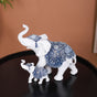 Mother & Baby White Elephant Decor Showpiece