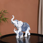 Mother & Baby White Elephant Decor Showpiece