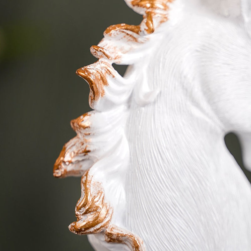 White Horse Decor Showpiece With Stand Small