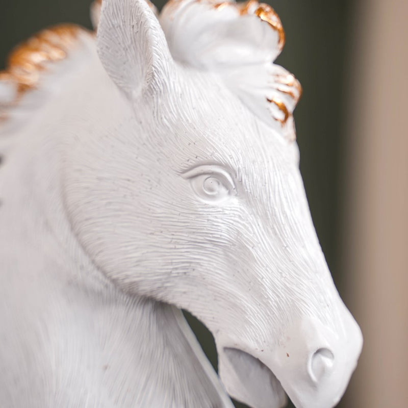 White Horse Decor Showpiece With Stand Small