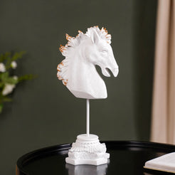 White Horse Decor Showpiece With Stand Large 