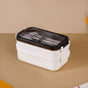 White Airtight Tiered Tiffin Box With Clip Locks 1050ml