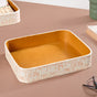 White Organiser Tray Quadrata Pattern Set Of 2
