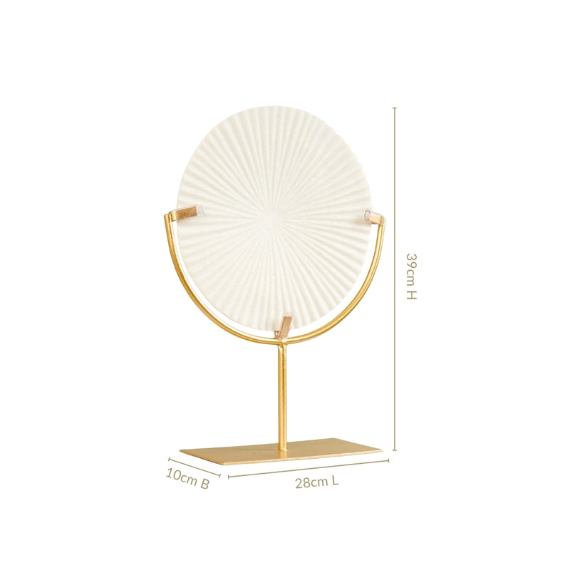 White Ribbed Disc Home Decor