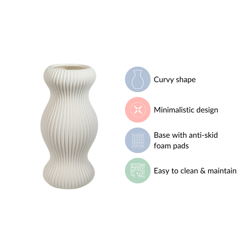 Pleated Flower Vase For Room Decor