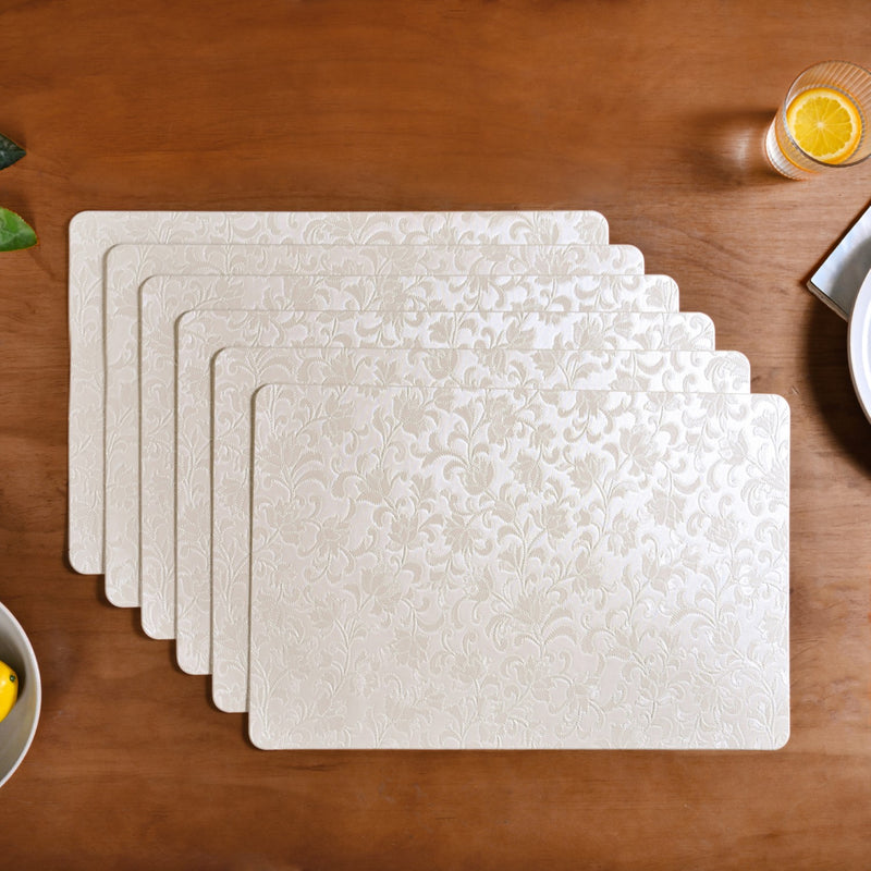 White Flower Placemat Set Of 6
