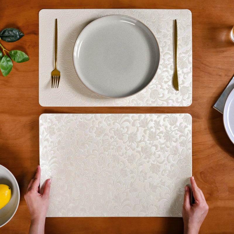 White Flower Placemat Set Of 6