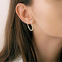 Gold And White Lattice Hoop Earrings