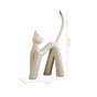 White Resin Table Top Cat Statue