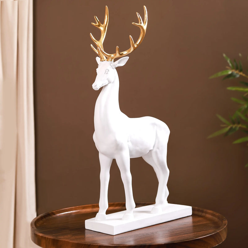 Snow Reindeer Showpiece White