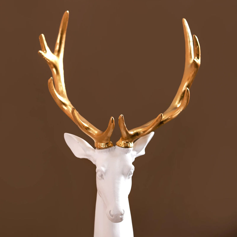 Snow Reindeer Showpiece White