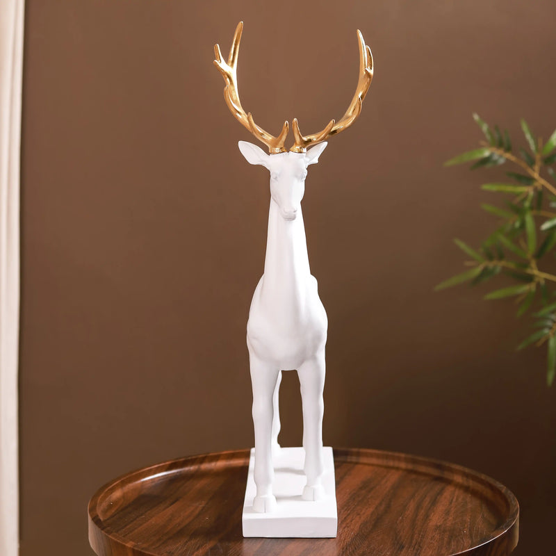 Snow Reindeer Showpiece White