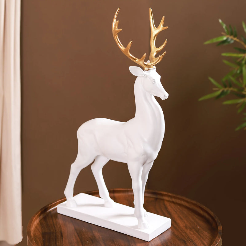 Snow Reindeer Showpiece White