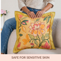 Wild Petals Embroidered Cotton Cushion Cover 40x40cm