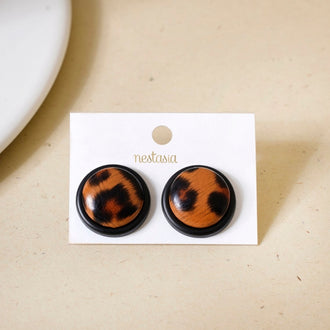 Wild Whimsy Animal Print Brown Studs