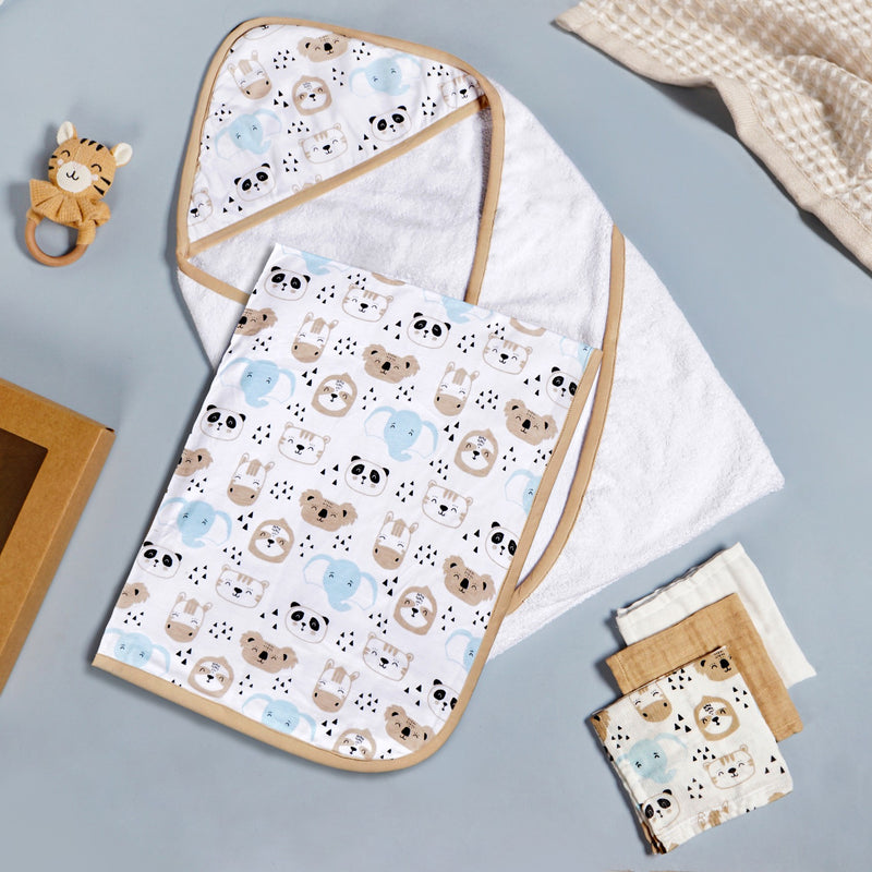 Wild One Baby Shower Gift With Towel Swaddle Rattle Napkin Set Of 6
