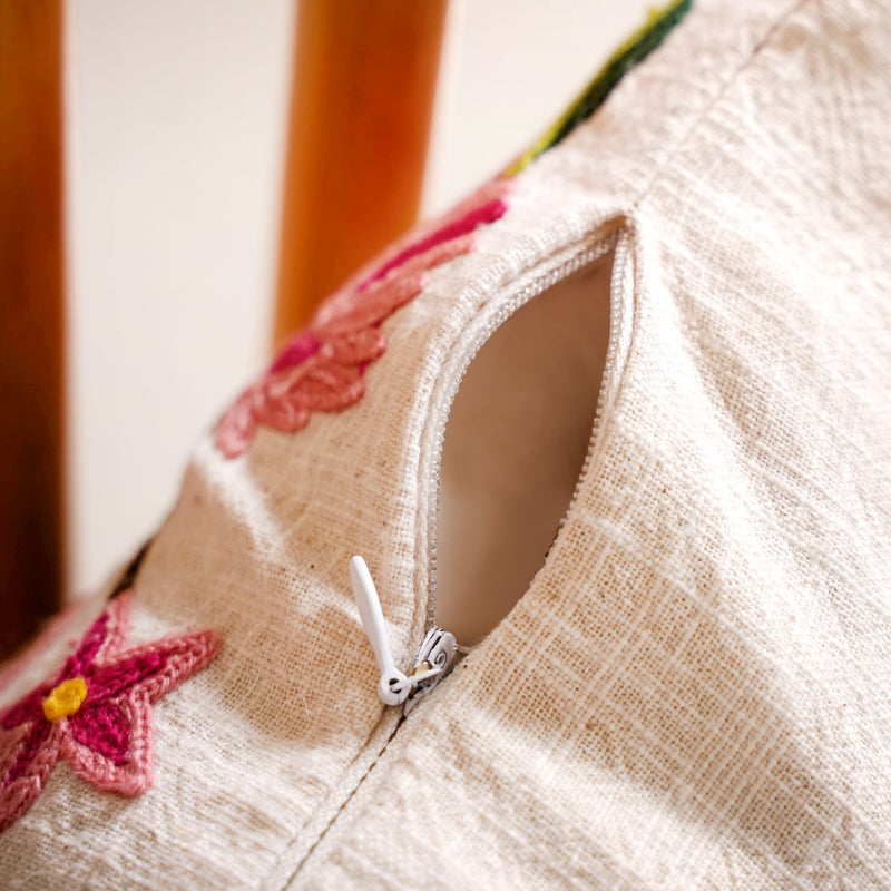 Wildflower Waltz Cotton Canvas Cushion Cover