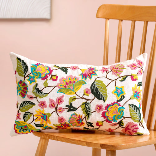 Wildflower Waltz Cotton Canvas Cushion Cover
