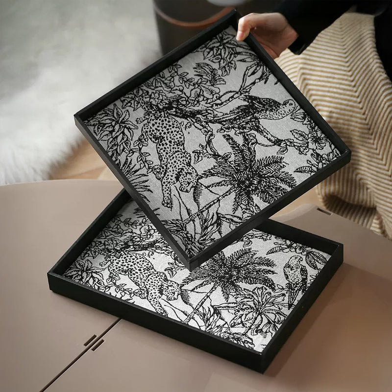 Wildlife Print Desk Organizer Tray Square