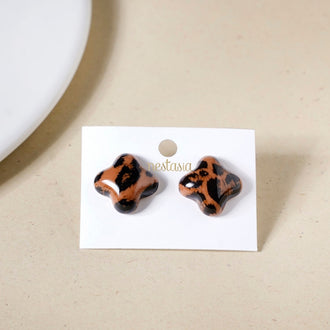 Wildly Chic Leopard Print Studs