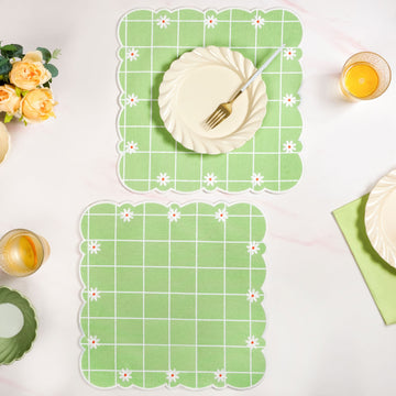 Scallop Embroidered Pure Cotton Table Mat Set Of 6