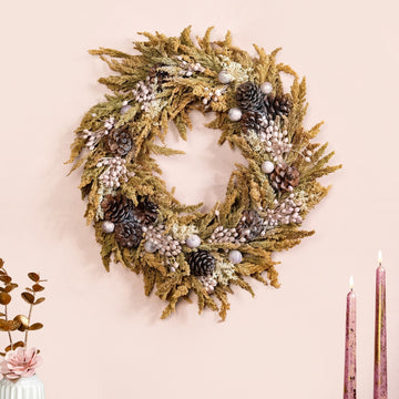 Winter Blush Pink Decorative Holiday Wreath