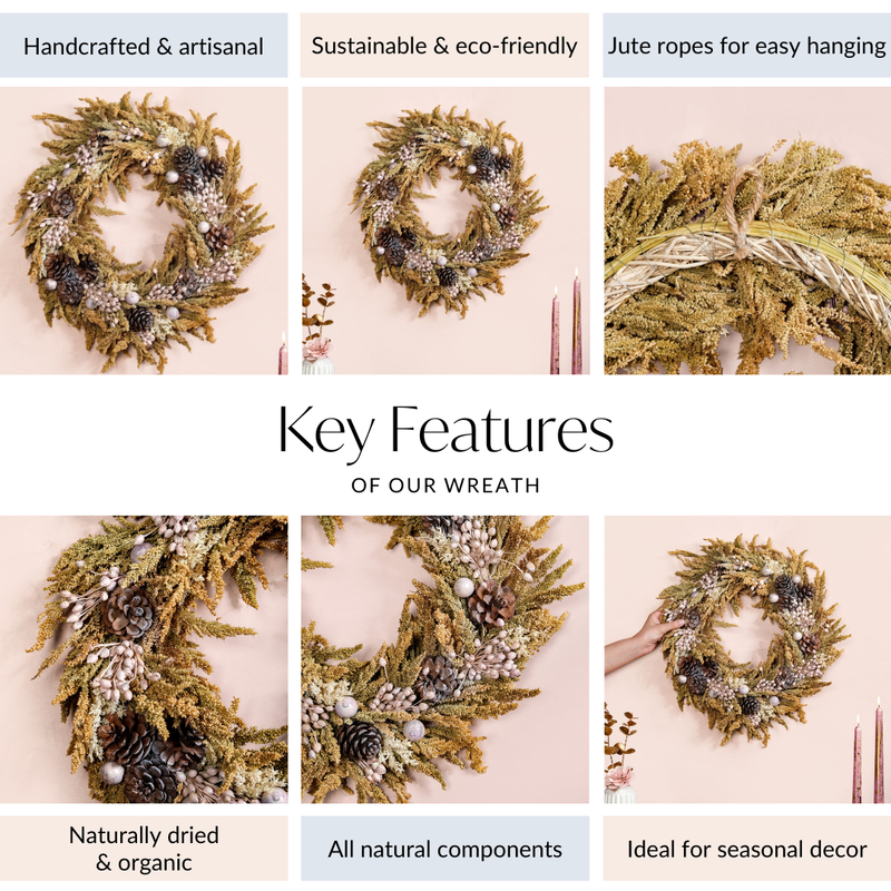 Winter Blush Pink Decorative Holiday Wreath