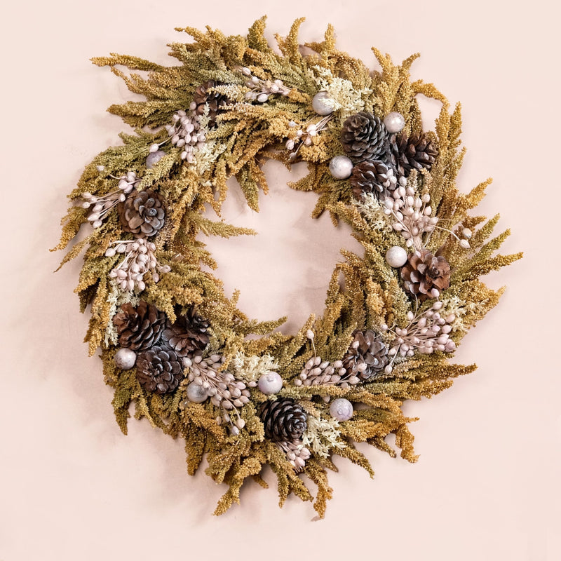 Winter Blush Pink Decorative Holiday Wreath