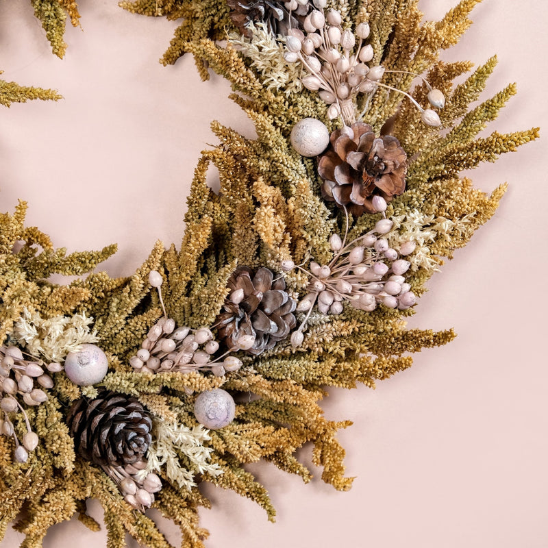 Winter Blush Pink Decorative Holiday Wreath