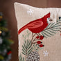 Winter Songbirds Decorative Cotton Cushion Cover 40x40cm