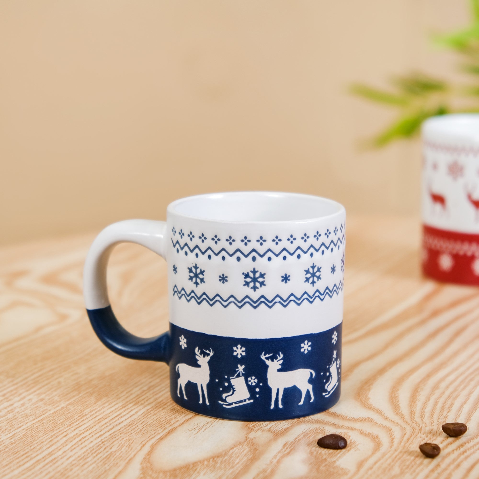 Stars and on sale Snowflakes Ceramic Coffee Mug, Handmade Stoneware Tea Mug