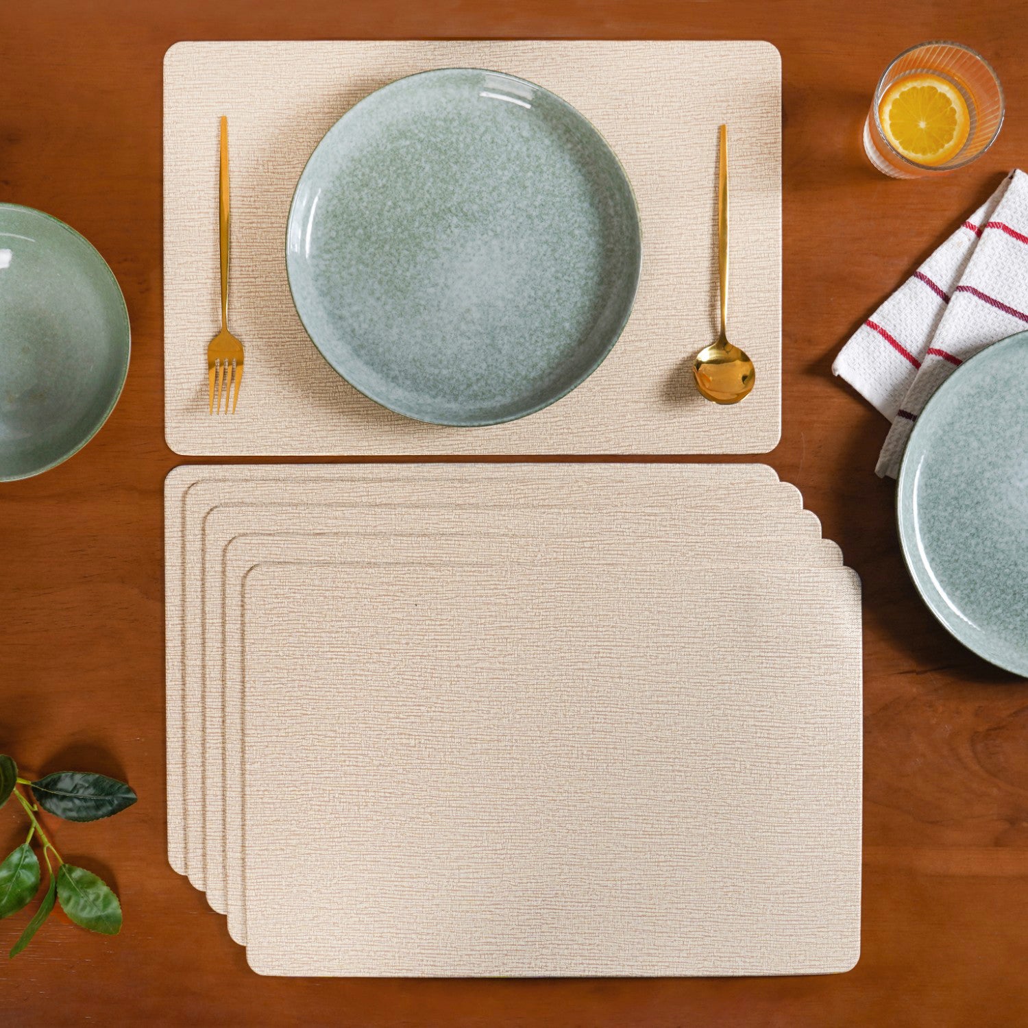 Wooden Texture Placemat Set Of 6