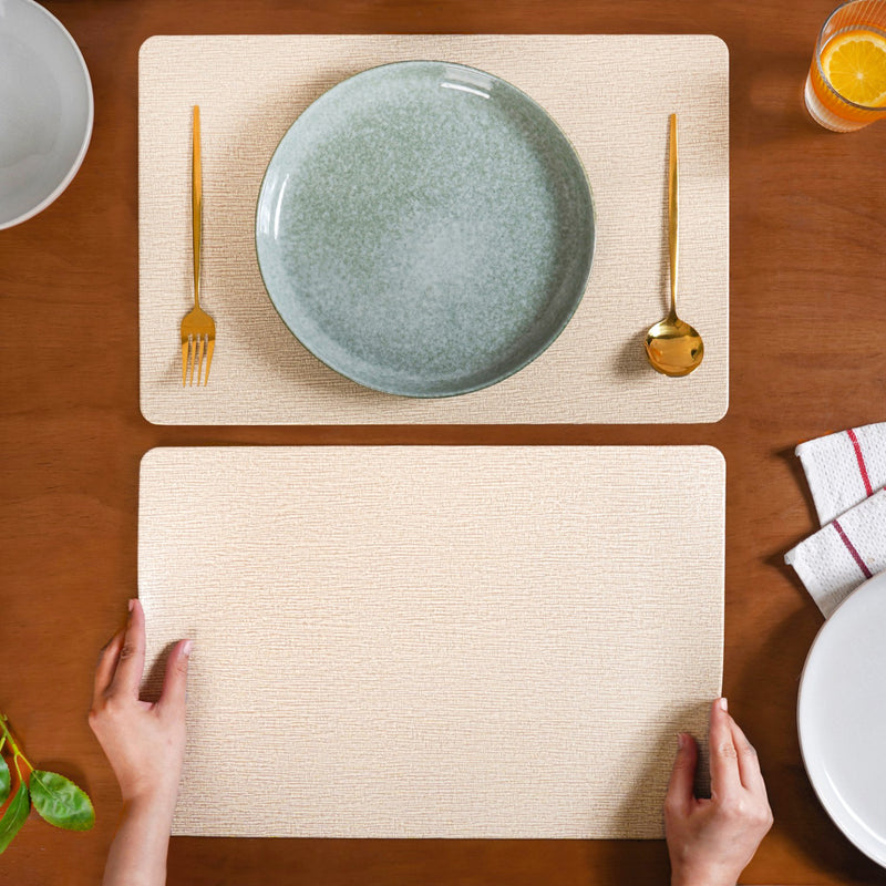 Wood Print Textile Print Placemat Set Of 6