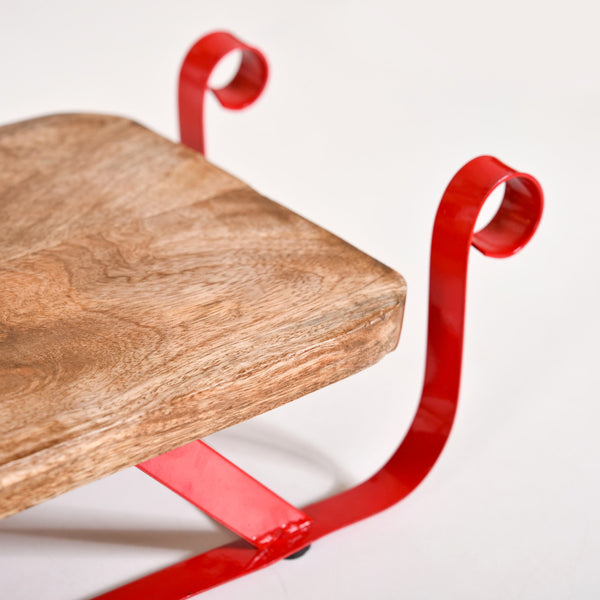 Wooden Sleigh Table Riser Serving Platter