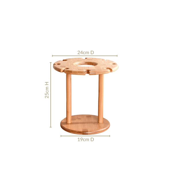 Mod Round Wooden Wine Bottle And Glass Holder