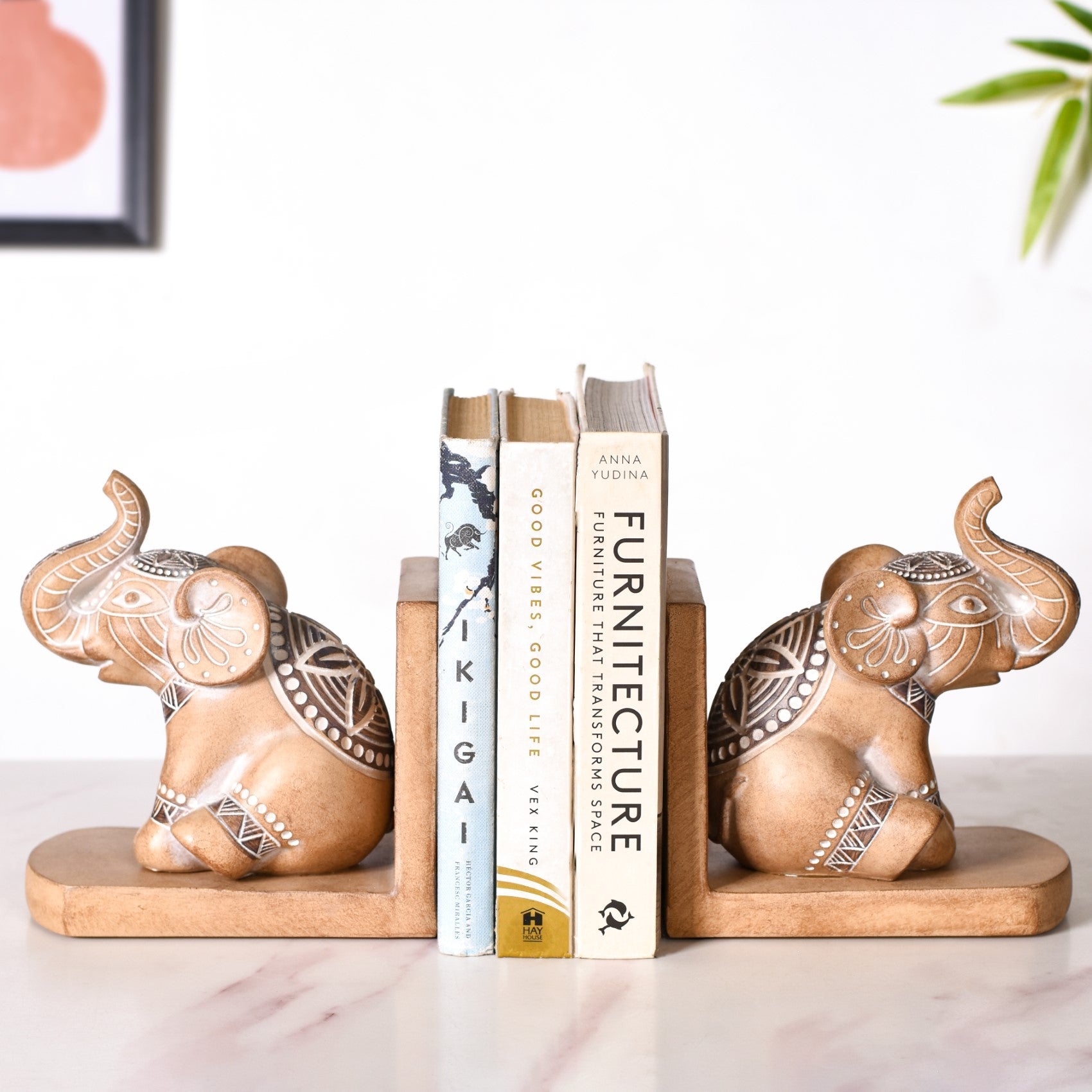 Engraved Elephants Bookends For Home Decor Online - Premium Book Stand ...