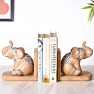 Engraved Elephants Bookends For Home Decor