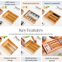 Wooden Kitchen Drawer Organiser For Cutlery