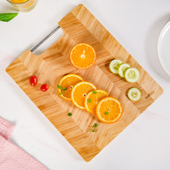 Wooden Platter With Metal Handle 12 Inch