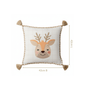 Woodland Deer Embroidered Cotton Kids Cushion Cover 42x42cm