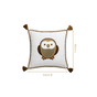 Woodland Owl Embroidered Cushion Cover With Tassels 42x42cm