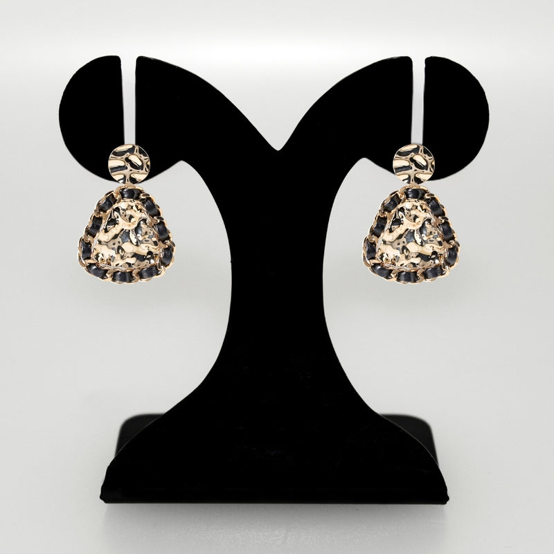 Woven Hammered Danglers Black