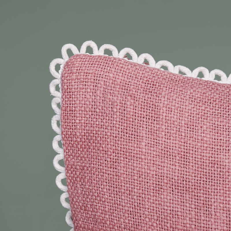 Woven Rosé Cotton Cushion Cover Pair