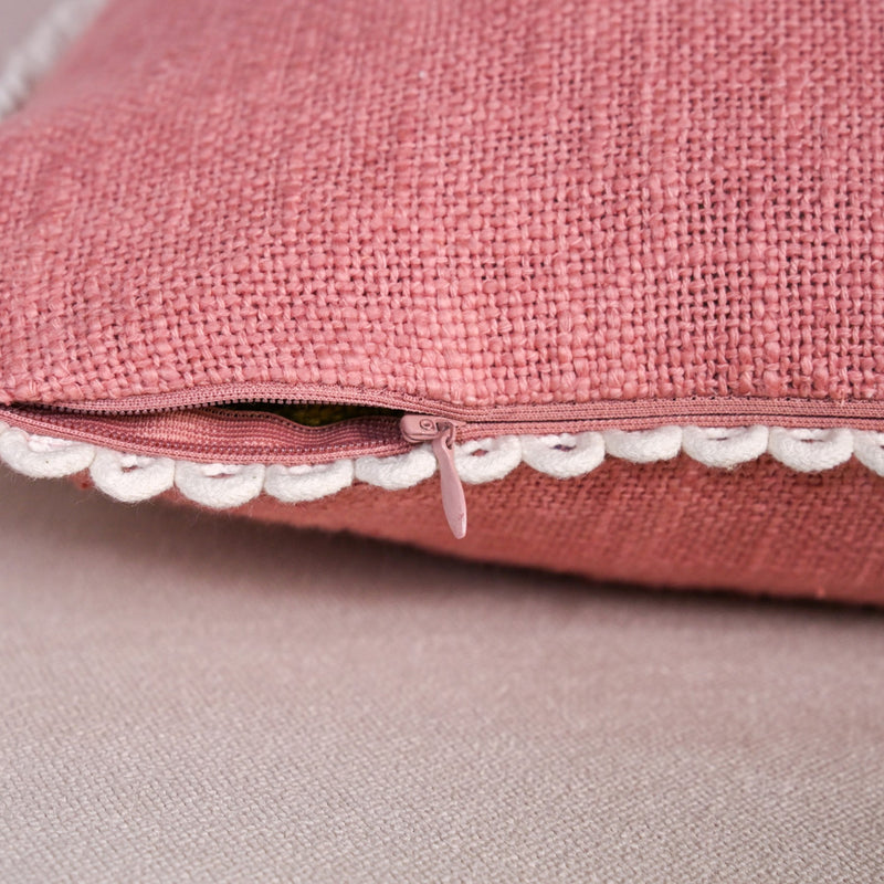 Woven Rosé Cotton Cushion Cover Pair