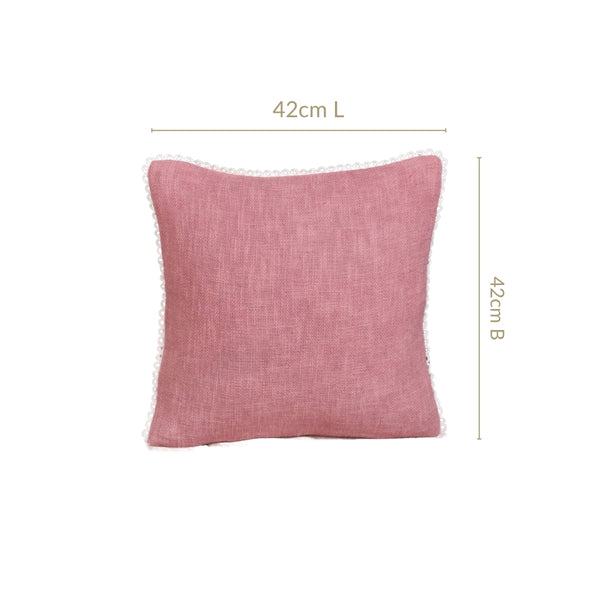 Woven Rose Cotton Cushion Cover With Looped Edging Set Of 2