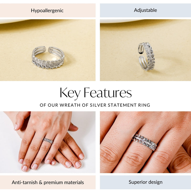 Wreath Of Silver Statement Ring