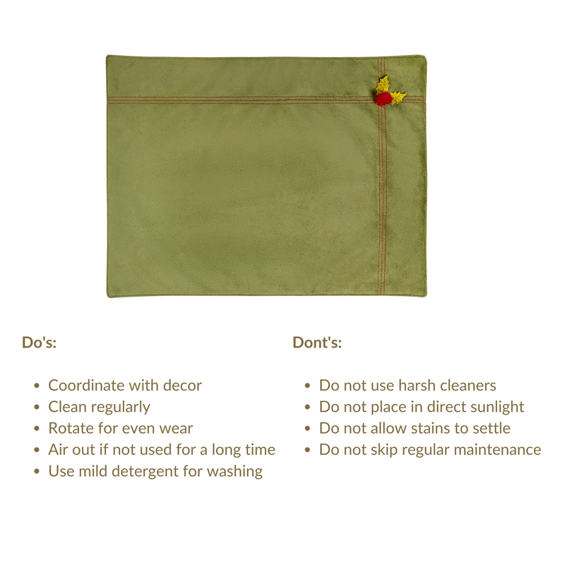 Green Velvet Table Mat Set Of 6