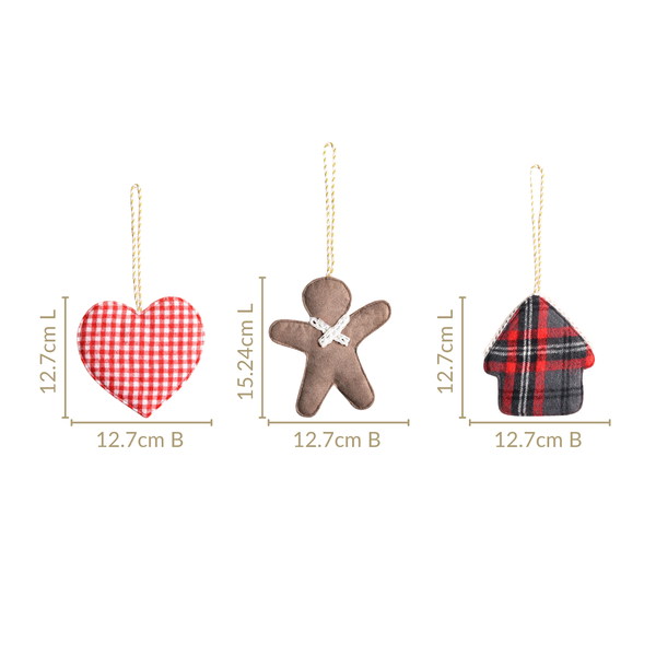 Christmas Hanging Ornaments Set of 3