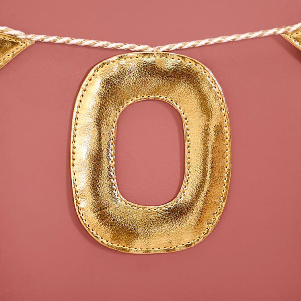 XOXO Gold Faux Leather Bunting For Wall Decoration 78 Inch