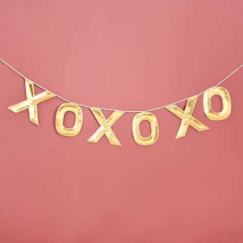 XOXO Bunting For Wall Decoration Gold 78 Inch